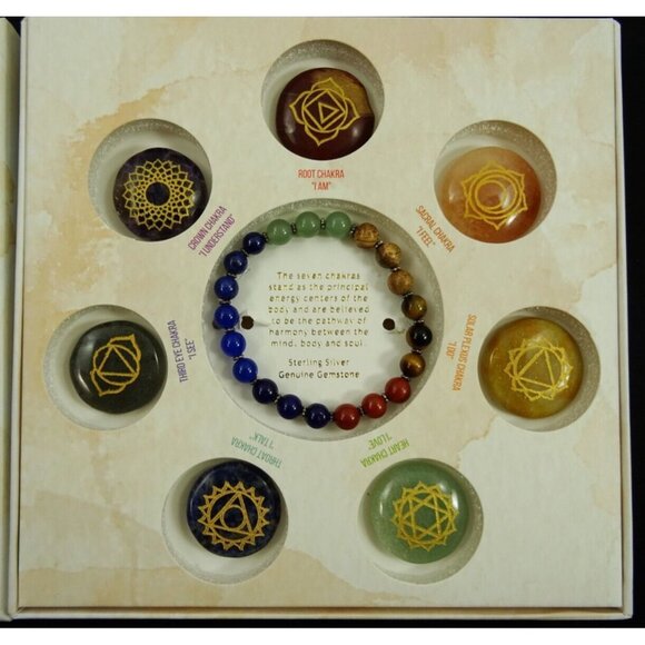 Chakra Box Set Stretch Bracelet and Stones - Picture 3 of 3